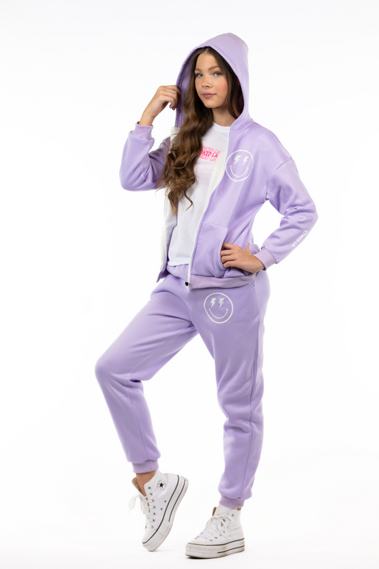 PURPLE LIGHTNING SMILEY ZIPUP SET