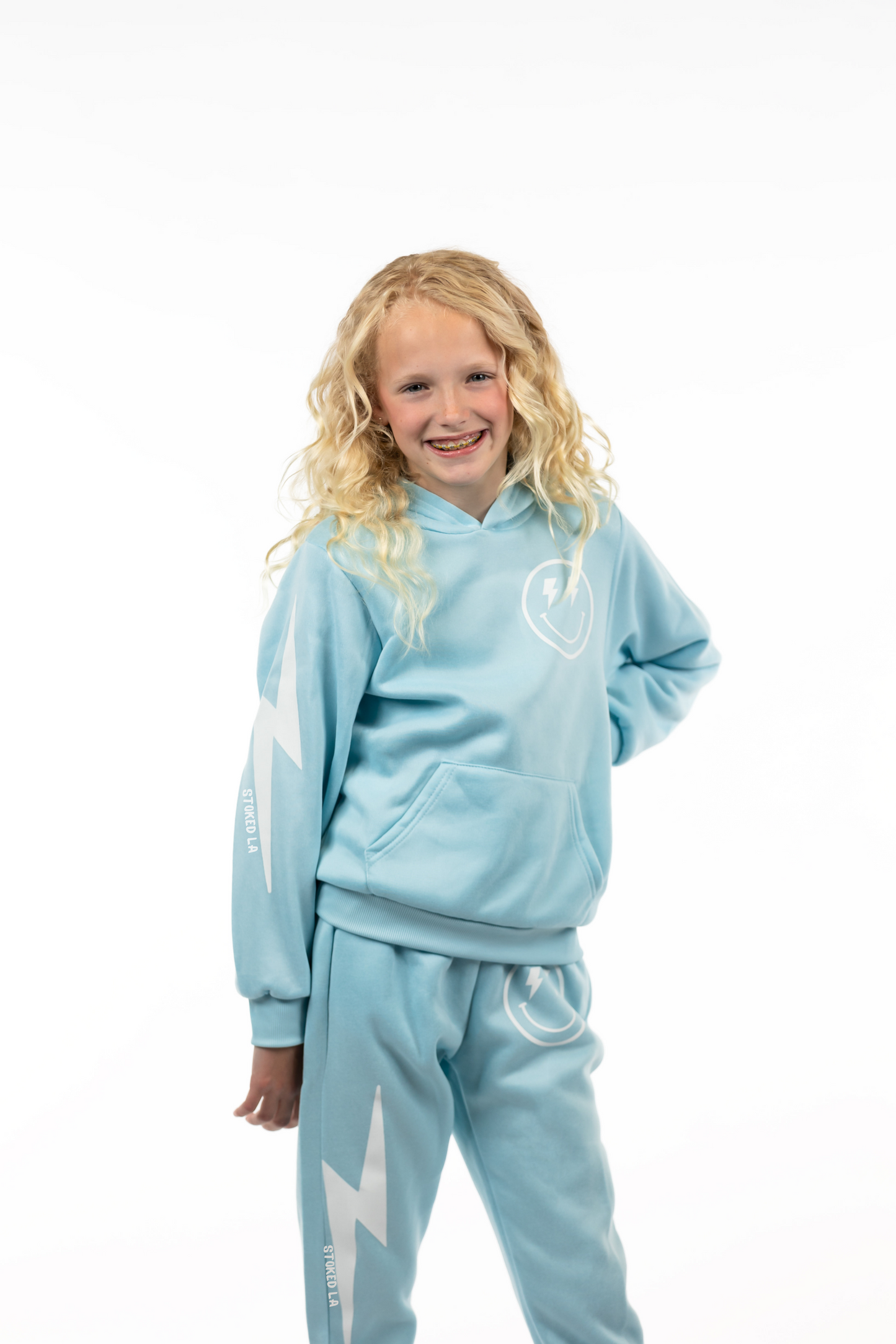 BLUE LIGHTNING SMILEY HOODIE