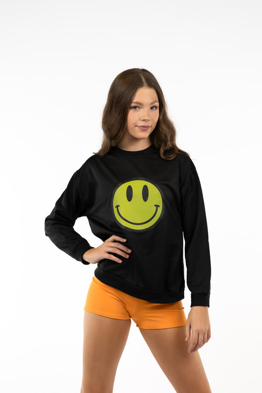 SMILEY FACE CREWNECK BLACK