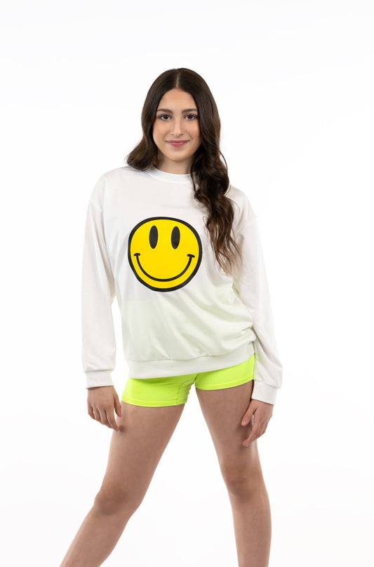 SMILEY FACE CREWNECK WHITE