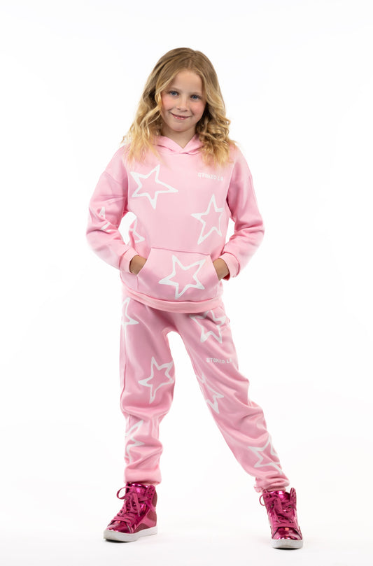 LIGHT PINK LIGHTNING STAR HOODIE