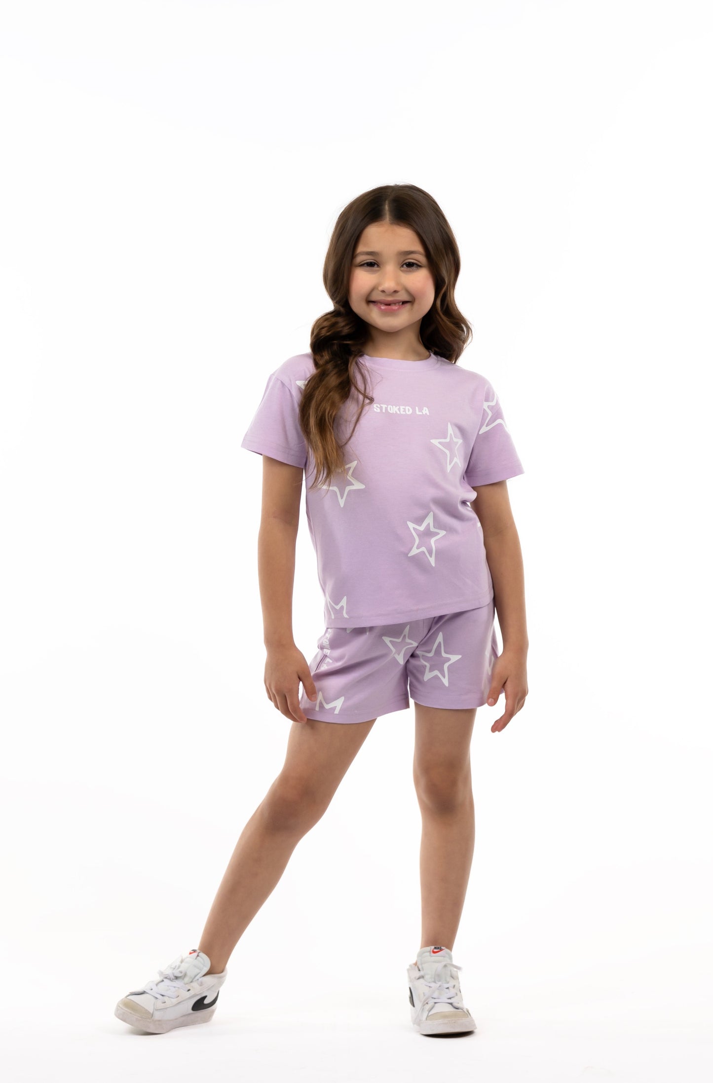 PURPLE STAR SHORTS SET