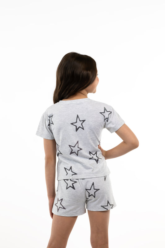 GREY STAR SHORTS SET