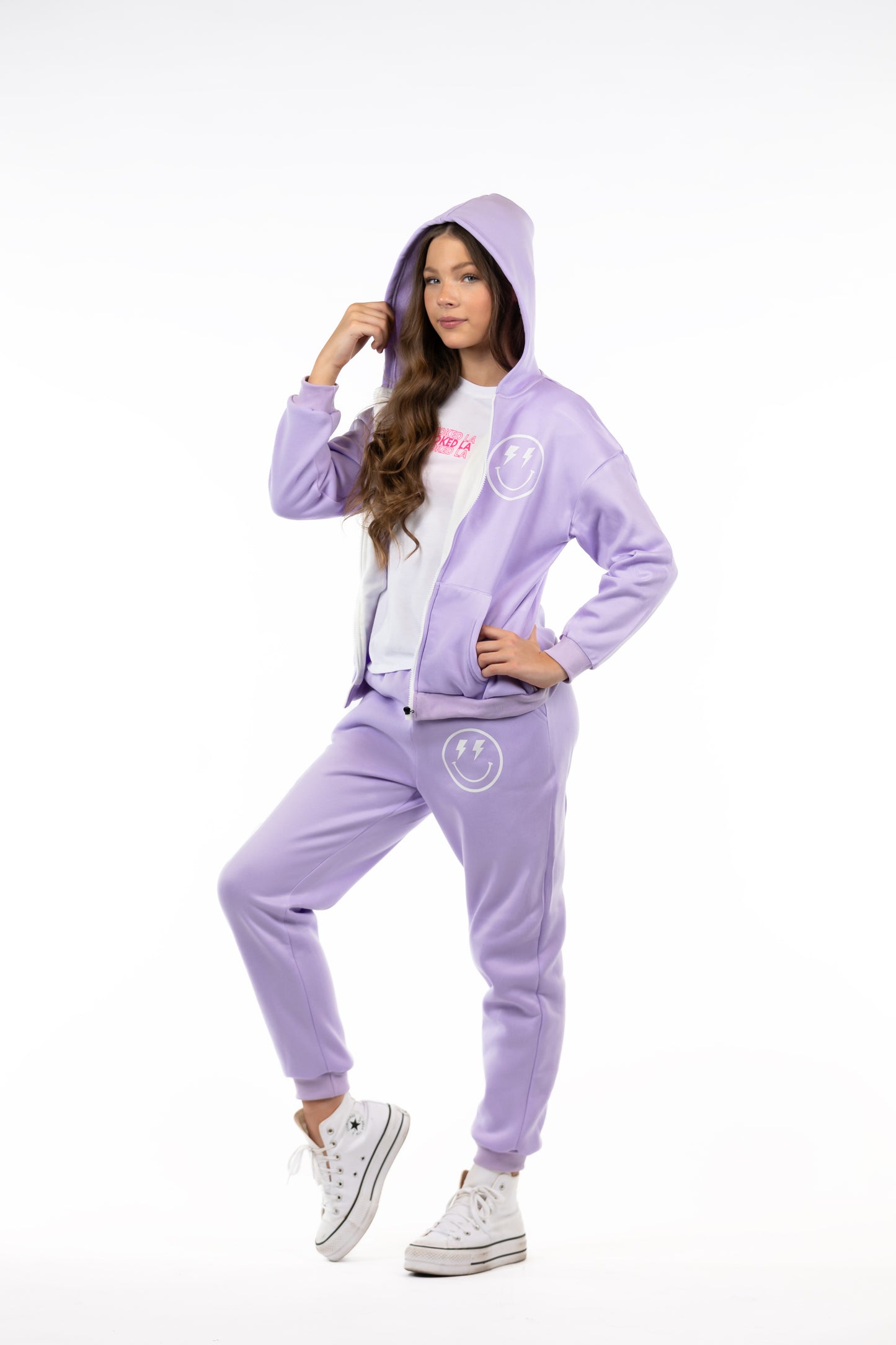 PURPLE LIGHTNING SMILEY ZIPUP HOODIE