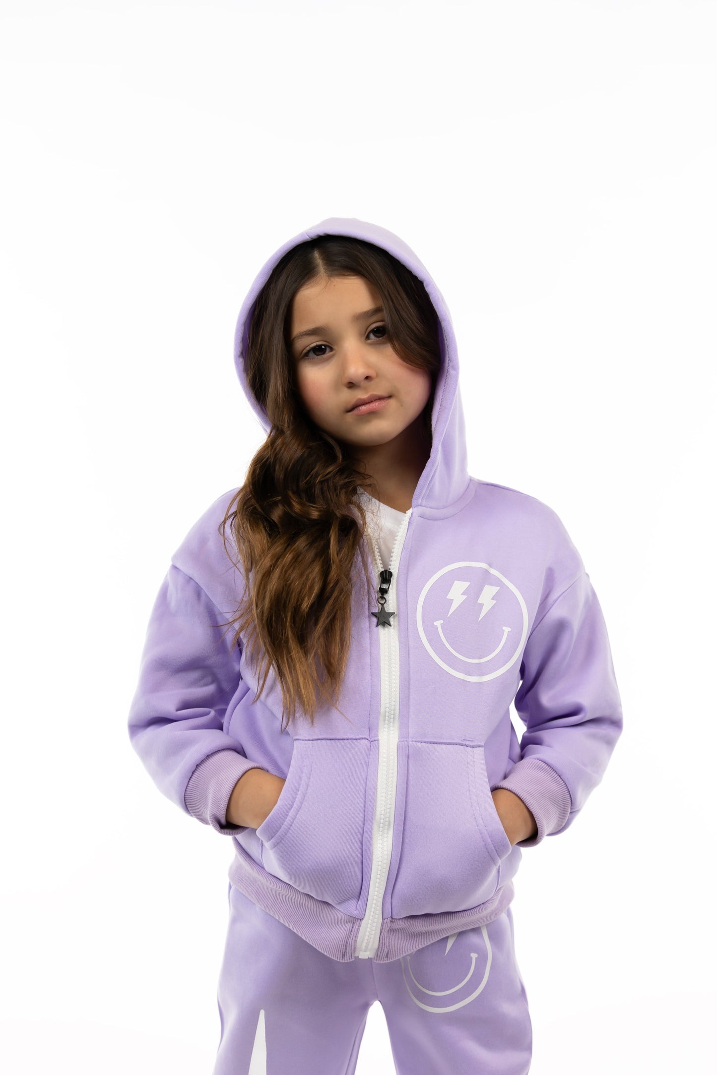 PURPLE LIGHTNING SMILEY ZIPUP HOODIE