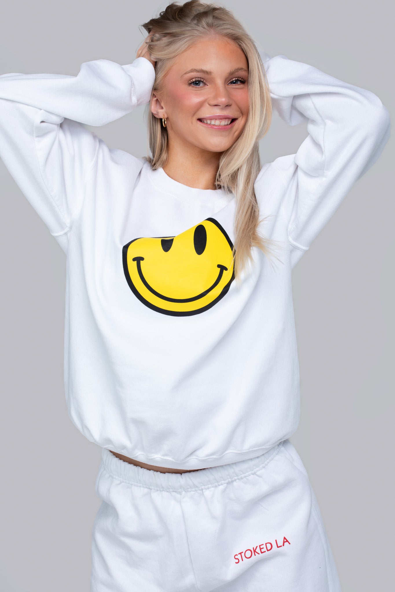 SMILEY FACE CREWNECK WHITE
