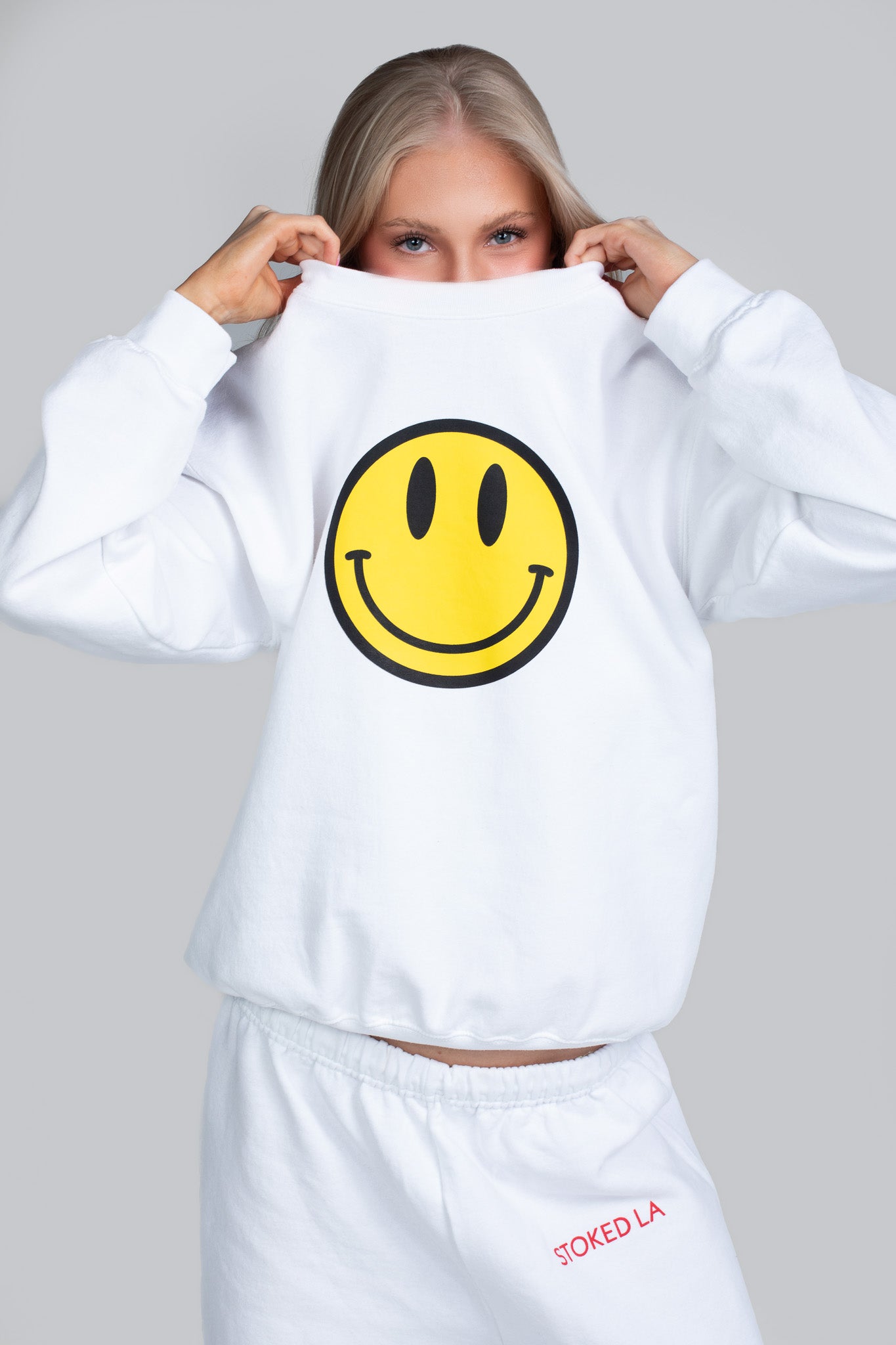 SMILEY FACE CREWNECK WHITE