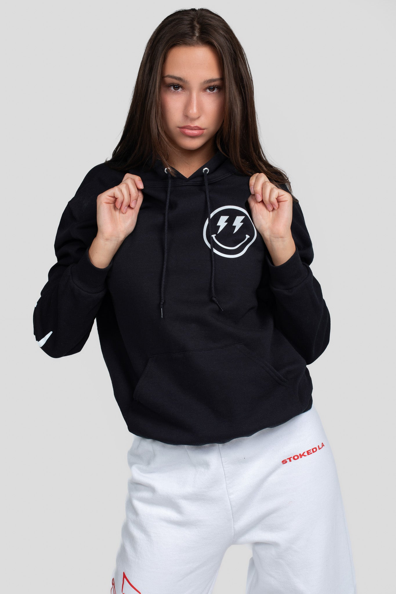 LIGHTNING SMILEY HOODIE BLACK