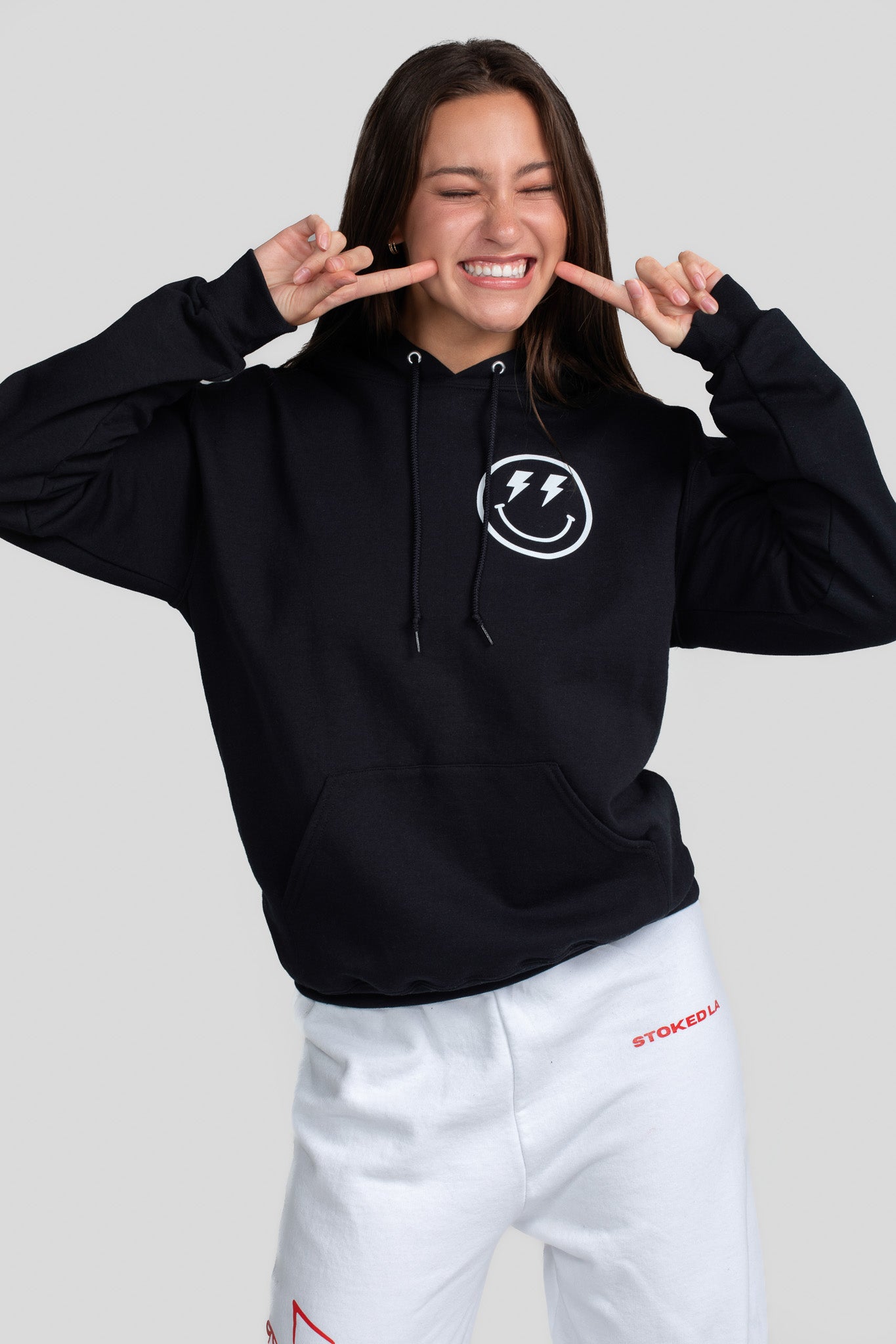 LIGHTNING SMILEY HOODIE BLACK