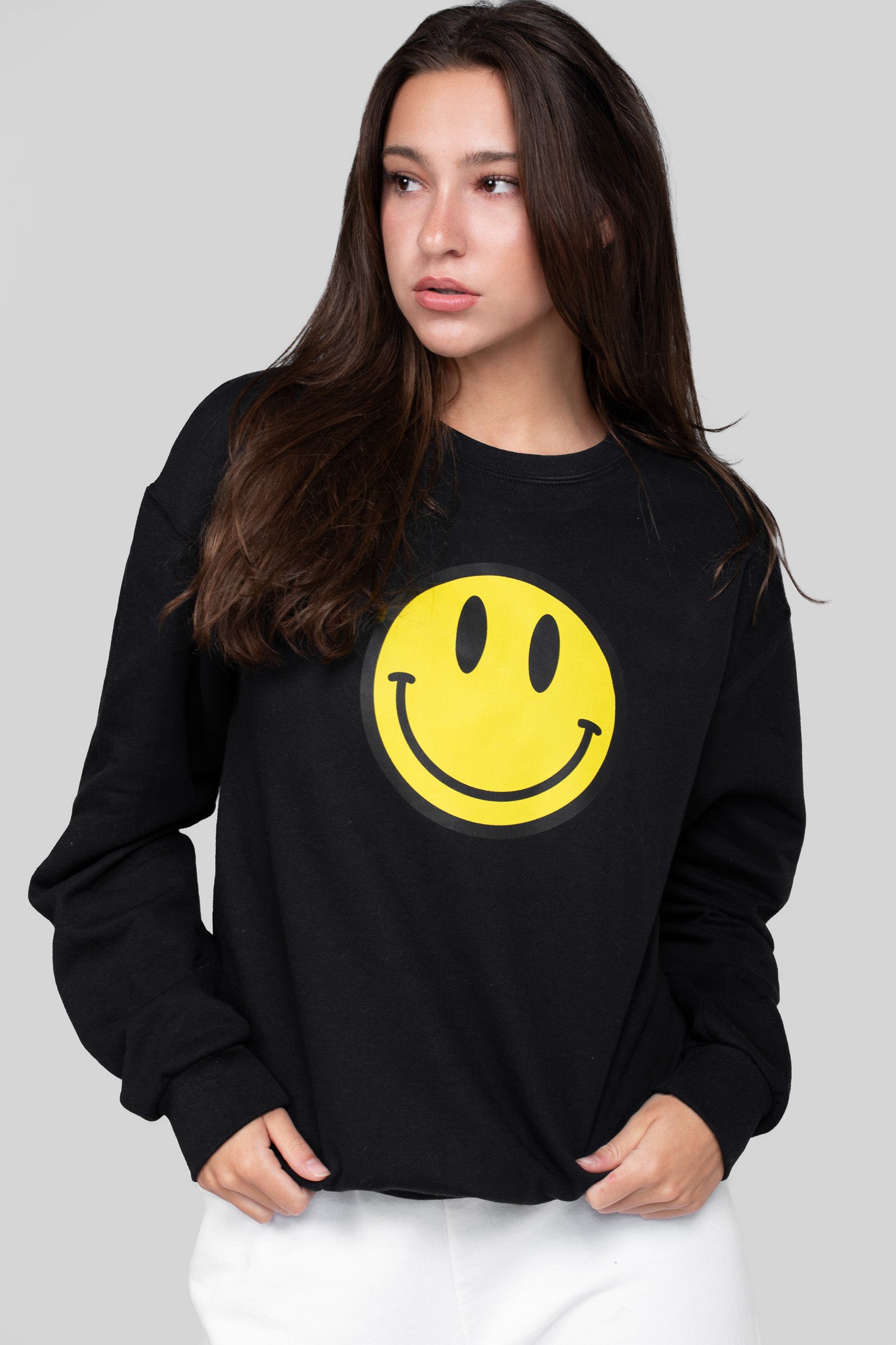 SMILEY FACE CREWNECK BLACK