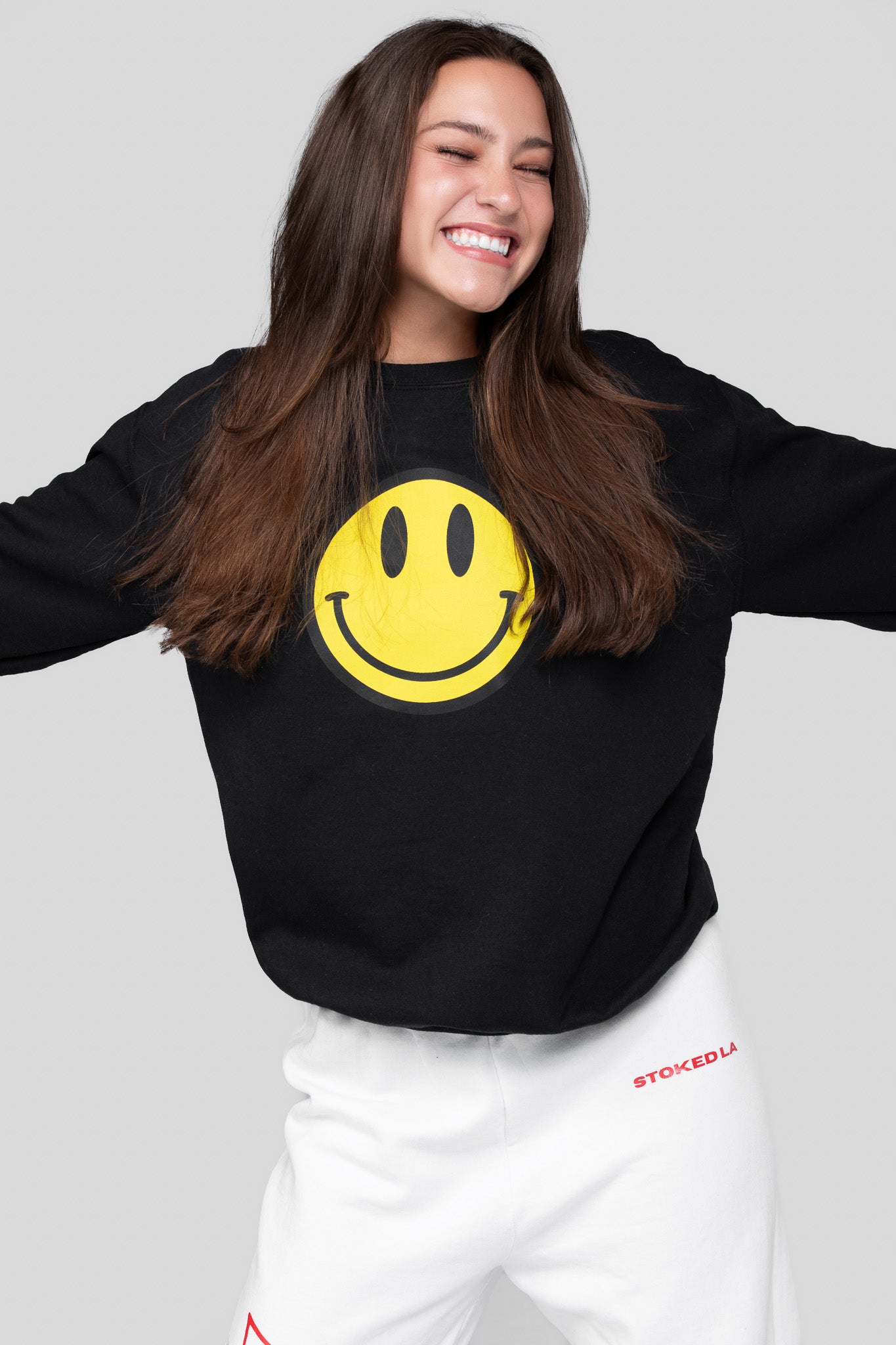 SMILEY FACE CREWNECK BLACK