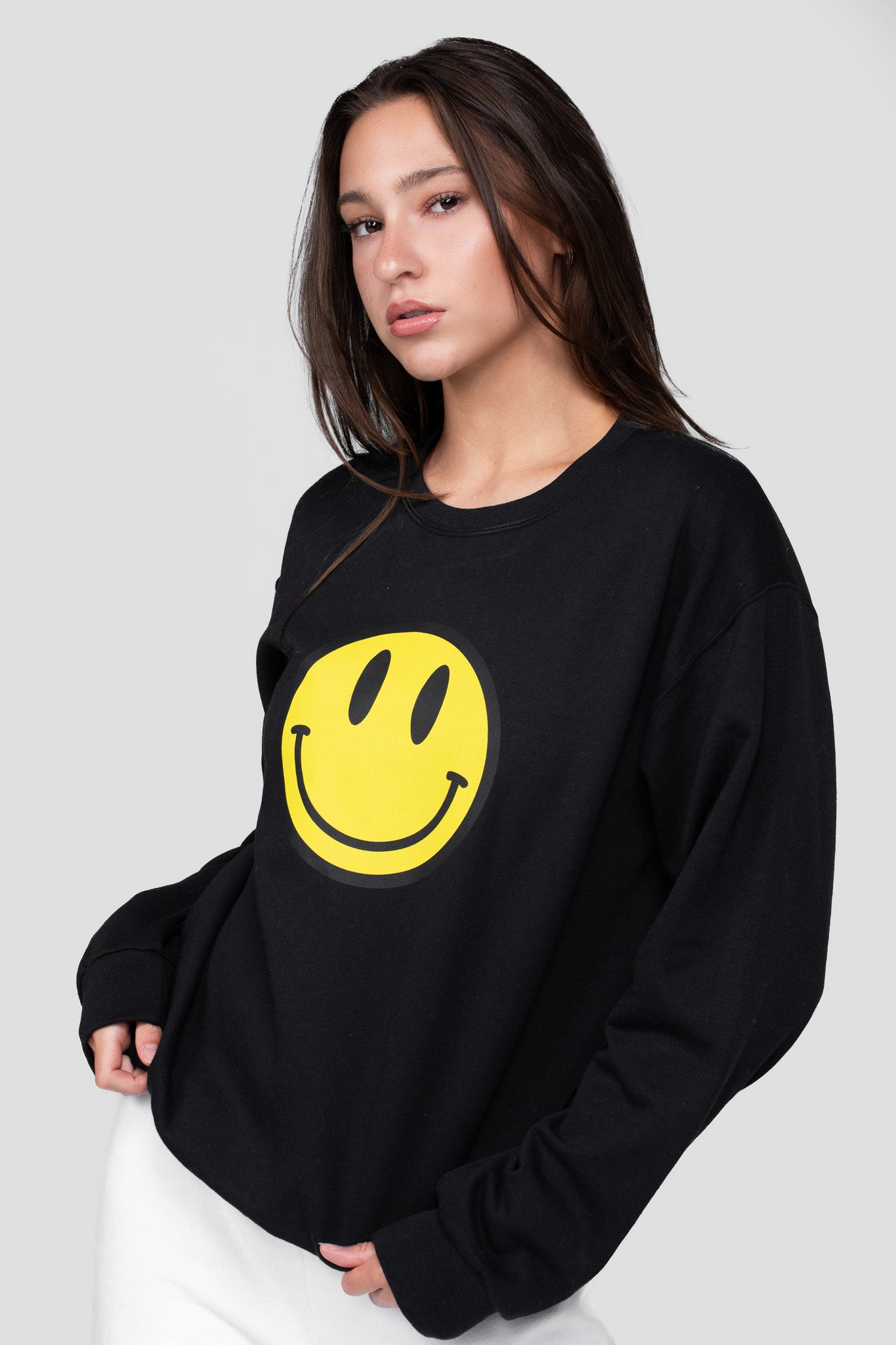 SMILEY FACE CREWNECK BLACK