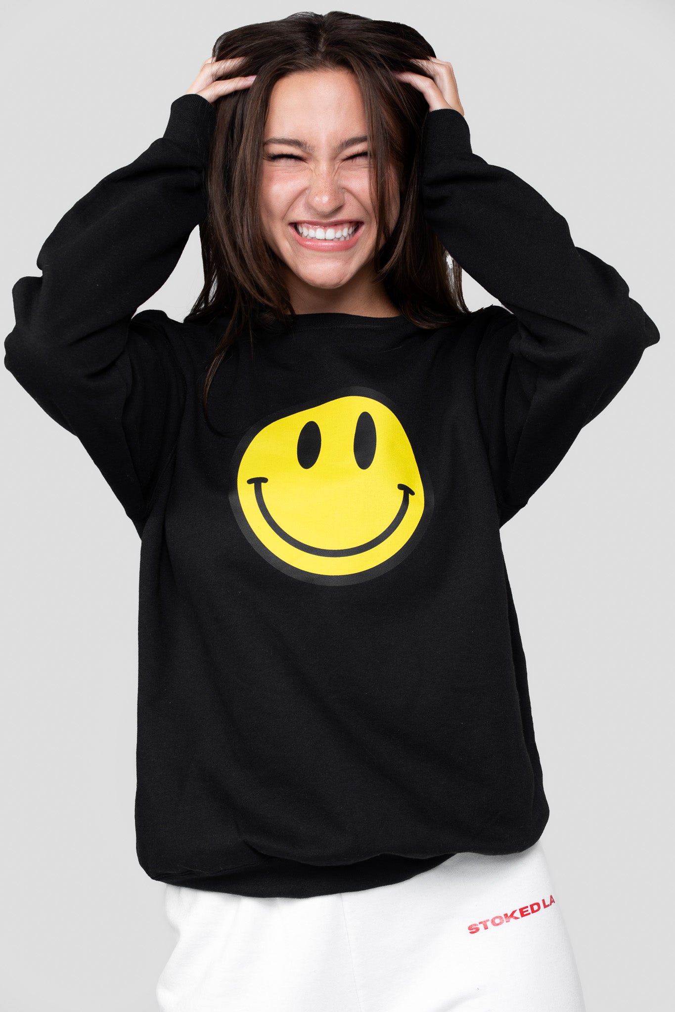 SMILEY FACE CREWNECK BLACK