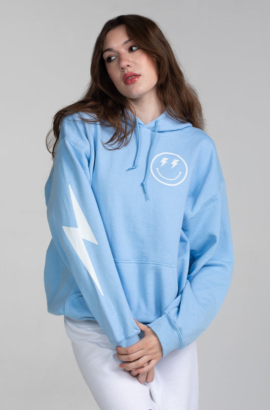 LIGHTNING SMILEY HOODIE BLUE