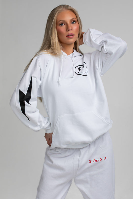 LIGHTNING SMILEY HOODIE WHITE