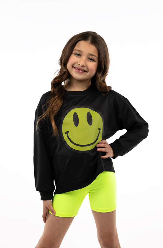 SMILEY FACE CREWNECK BLACK