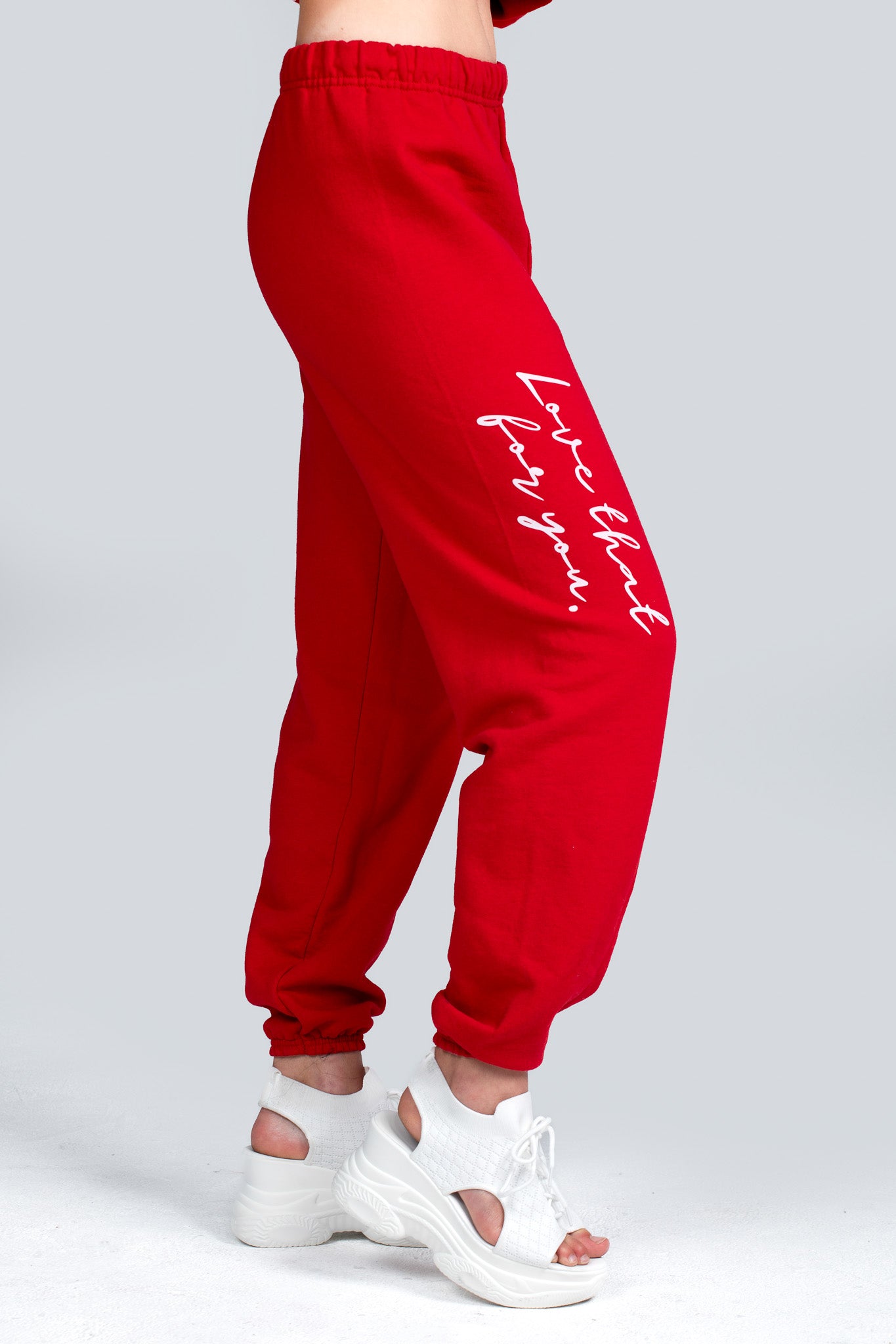 Red sweatshirt and hot sale sweatpants set