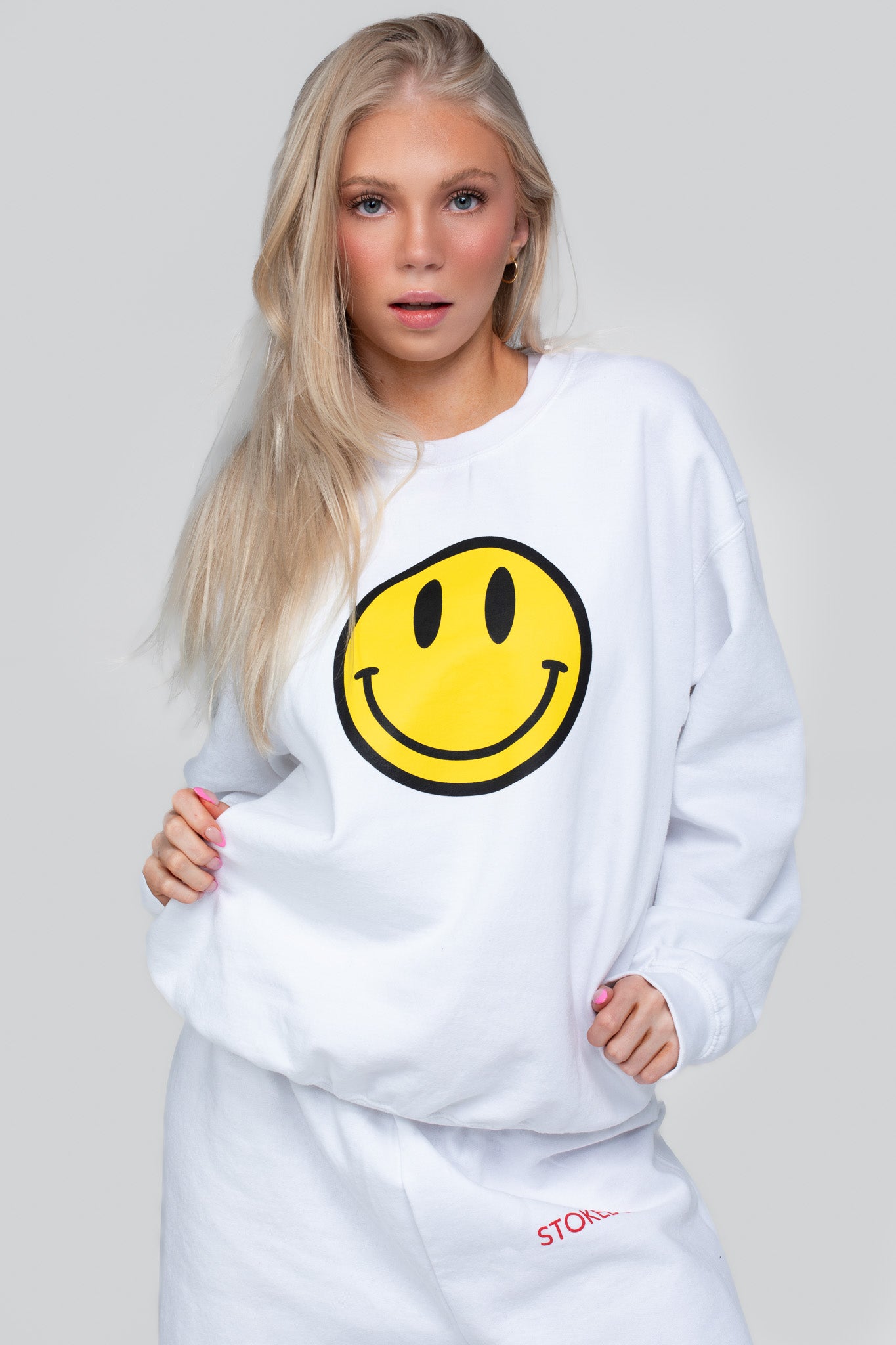 SMILEY FACE CREWNECK WHITE