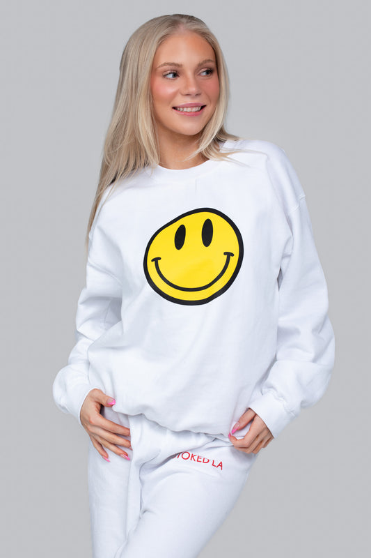 SMILEY FACE CREWNECK WHITE