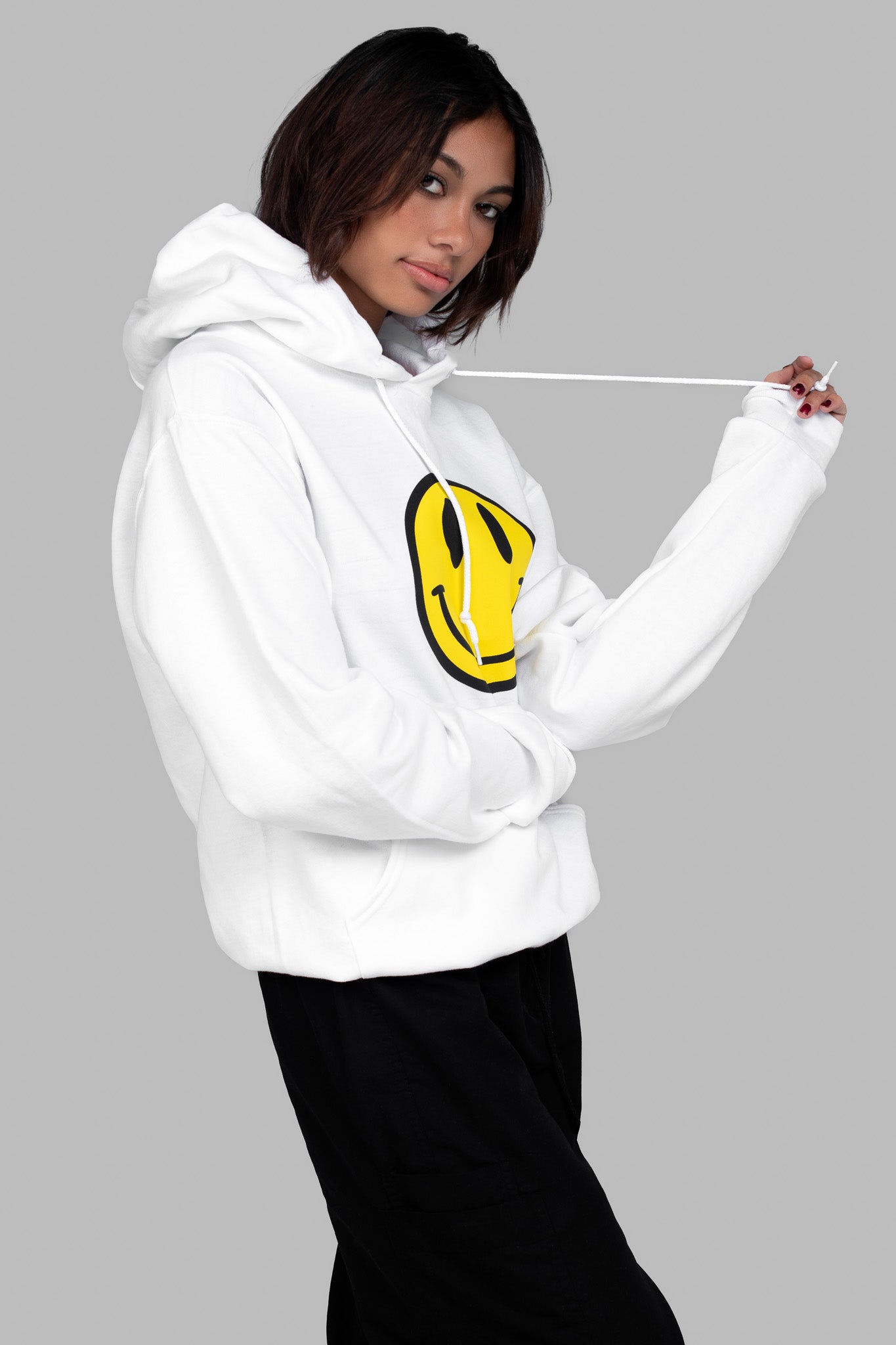 SMILEY HOODIE WHITE